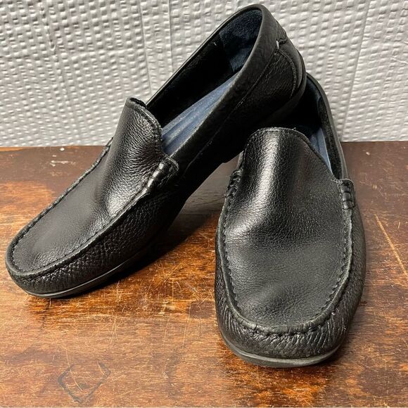 Tommy Bahama Nassau Venetian Black Leather Driving Loafers Size 8D - Picture 1 of 12